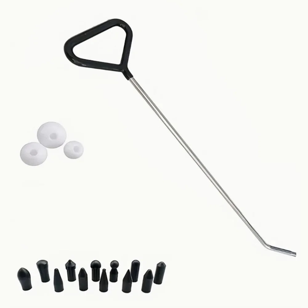 Car Dent Repair Head Replacement Hooks Stainless Steel Push Rods Removal Crowbar Kit for car Body dents and Hail Damage Removal