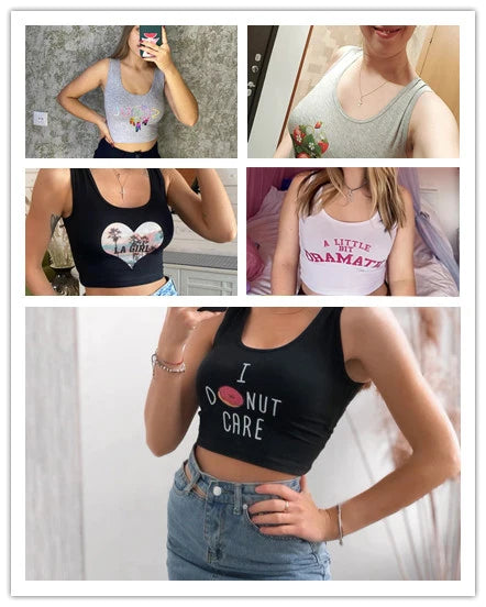 Breed Me Print Design Naughty Sexy Slim Crop Top Hotwife Humorous Flirtatious Tank Tops Swinger Cotton Breathable Camisole