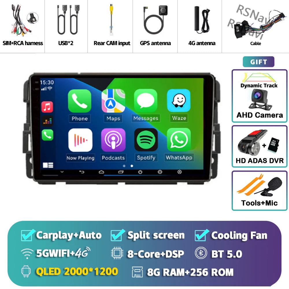 Android 16 Carplay Car Radio For Chevrolet Silverado Impala GMC Yukon Acadia Sierra Navigation GPS Multimedia Player stereo wifi