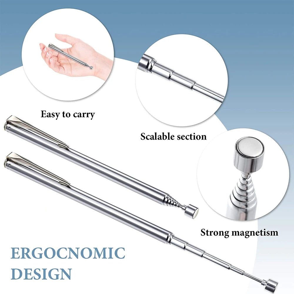 1/3Pcs Mini Portable Telescopic Magnetic Pen Handheld Magnet Pick Up Tool Adjustable Pickup Rod Stick Picking Up Screws Nut Bolt
