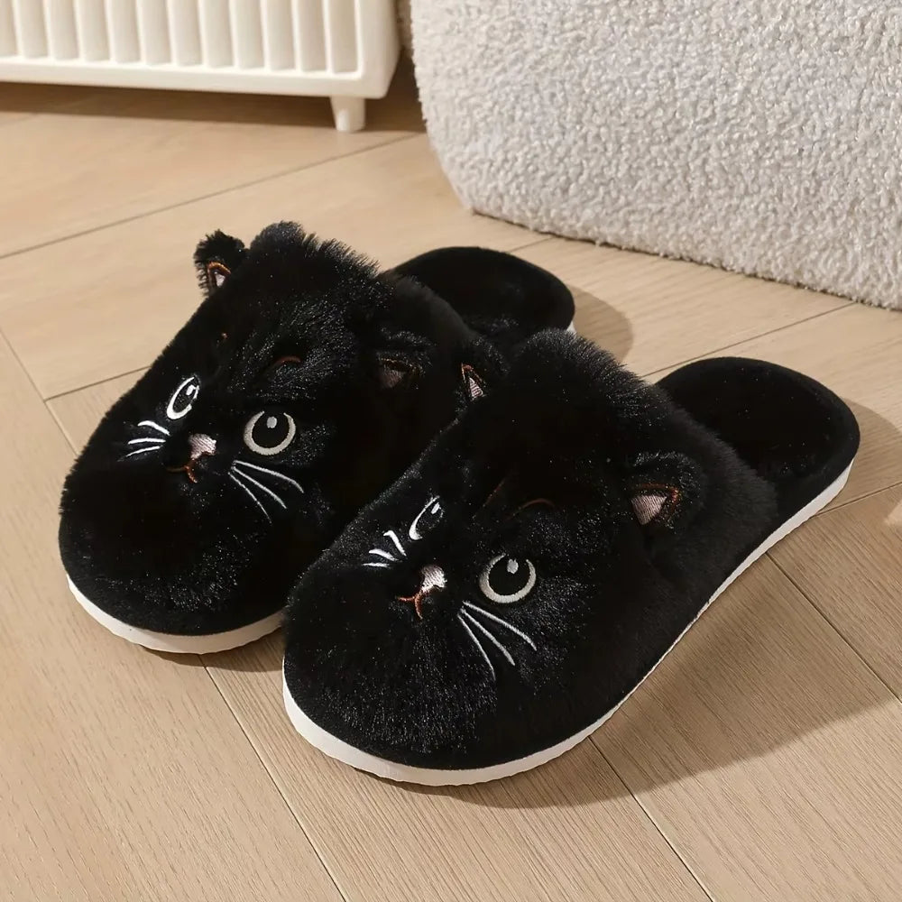 Women's Fuzzy Cat Slippers - Cute Animal House Shoes - photo 4