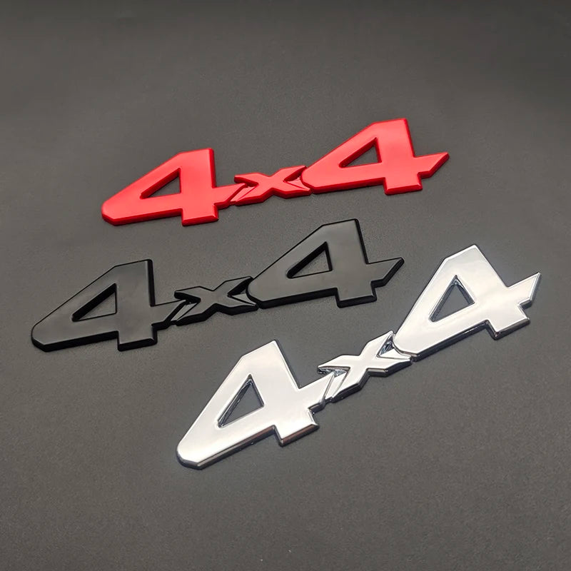3d Metal Red Chrome Black Logo 4X4 Emblem Letters Decal Car Rear Trunk Badge for Toyota Tundra 4x4 Sticker Adhesive Accessories