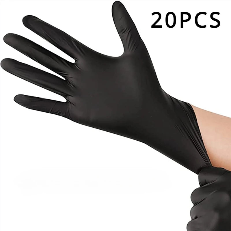Black Nitrile Disposable Gloves – Powder-Free, Latex-Free, Touchscreen Compatible | 20 / 100 / 200 Pack