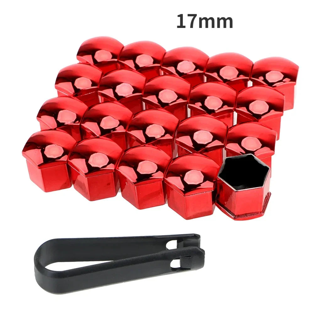 Car Wheel Nut Caps Protection Covers Caps Anti-Rust Auto Hub Screw Cover Car Tyre Nut Bolt Exterior Decoration 19/17mm 20pcs/set