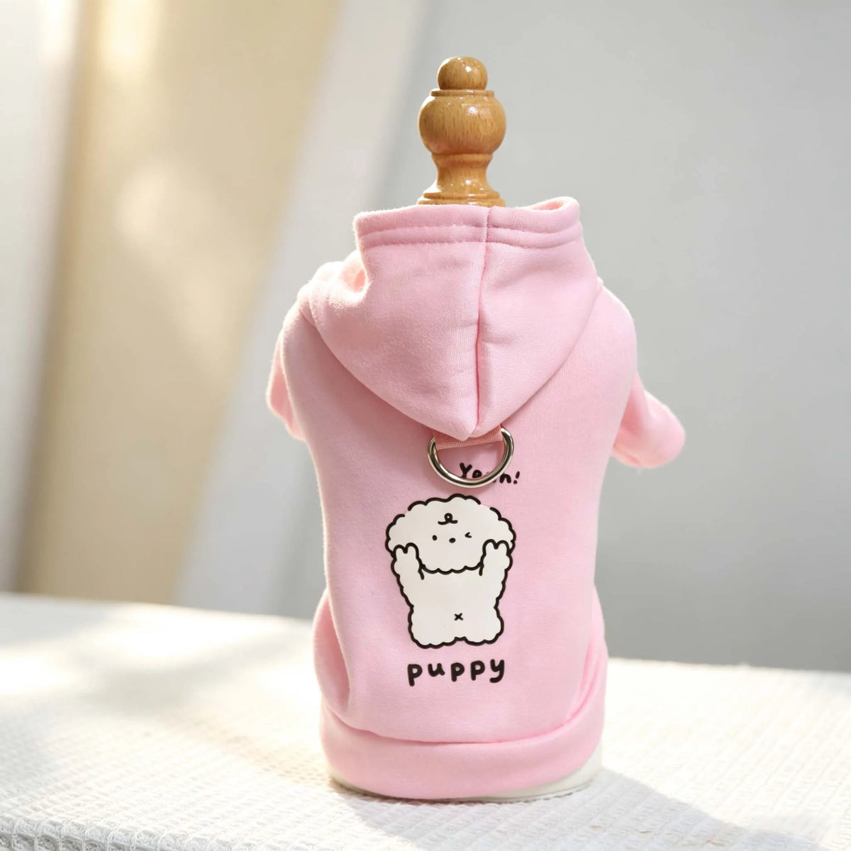 Cartoon Print Dog Hoodie with Leash Hole - Soft Puppy Sweatshirt - photo 8