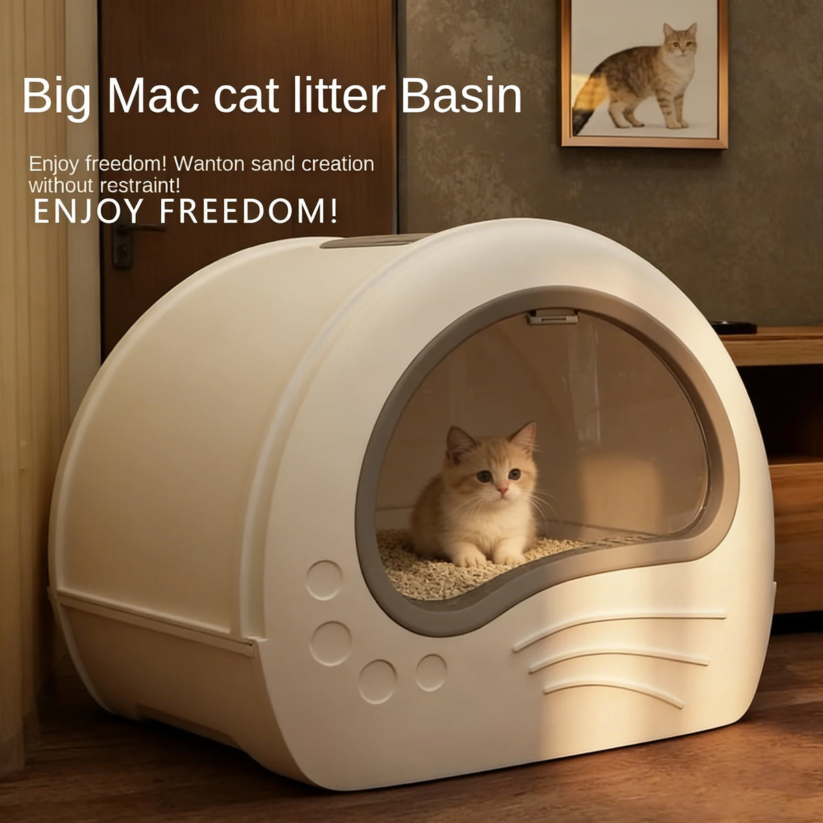 Cat Litter Box Fully Enclosed Drawer Type Cat Litter Box Anti-splash and Odor Isolation Cat Toilet Extra Large Cat Litter Box