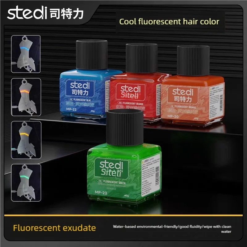 Stedi 40g Water-based Fluorescent Panel Liner Full MP10-MP29 Paint for Model Building Fluorescent Ink Panel Line Accent Color