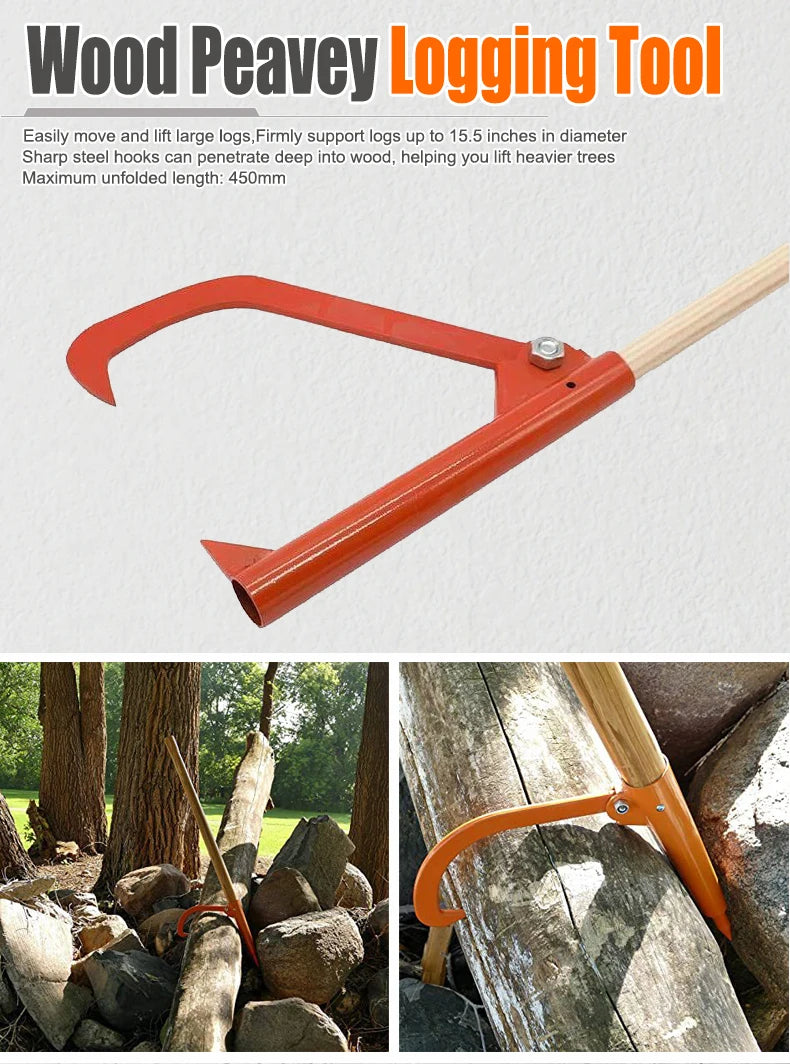 Firewood Puller Solid Wide Application Stainless Steel Heavy-duty Steel Felling Bevel Hooks Pull Firewood Wood Saving Tools