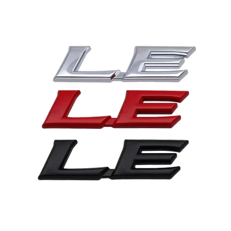 3D Metal XSE XLE SE LE Letters Rear Trunk Emblem Badge Car Sticker For Toyota CAMERY YARIS RAV4 COROLLA EX CROWN Accessories