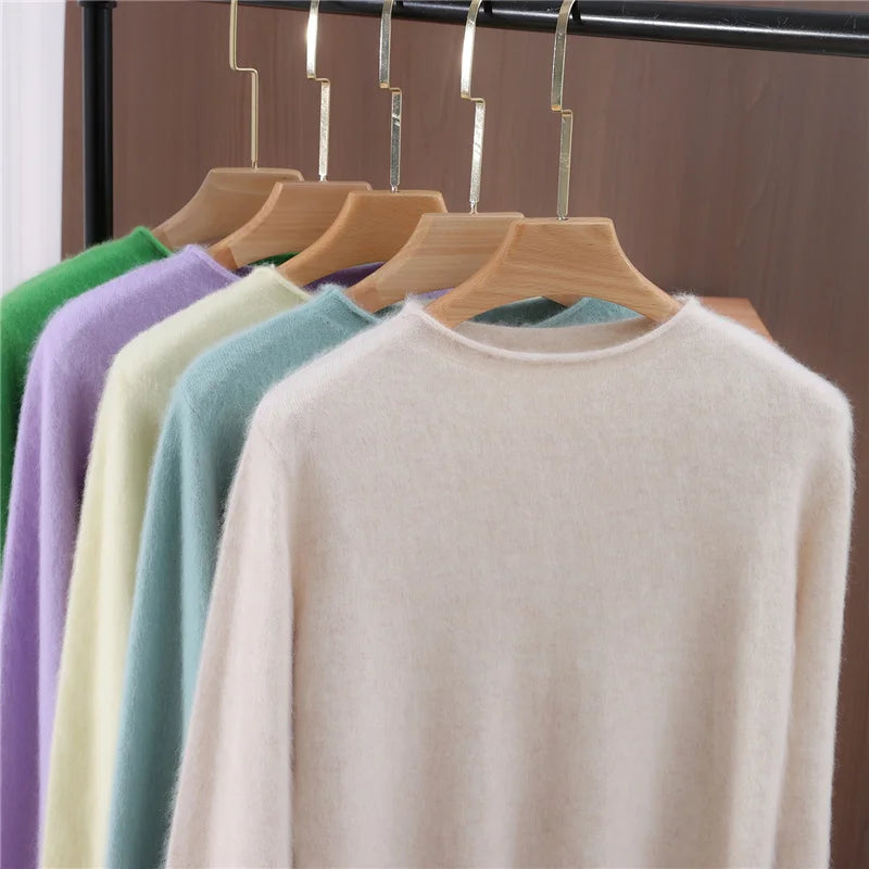 Women's Soft Knit Crew Neck Sweater, Basic Pullover