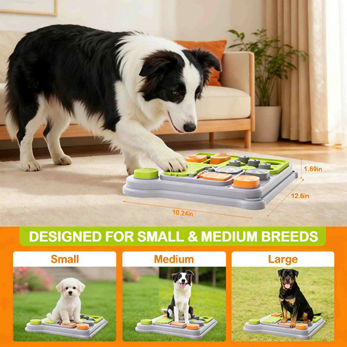 Rectangular Dog Puzzle Feeder - IQ Training Treat Dispenser – photo 6