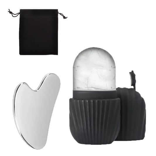 Gua Sha & Ice Roller Set – 3 Piece Facial Massage Tools