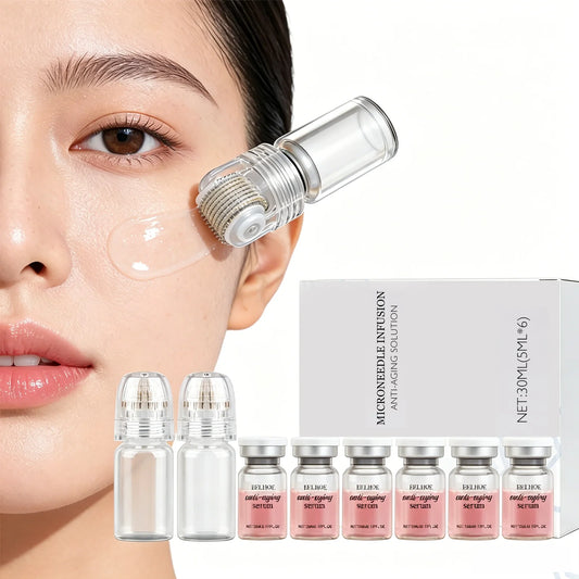 Korean Moisturizing Renewal Set — 6 Essence Bottles + 2 Applicator Tools, Firming Daily Skincare