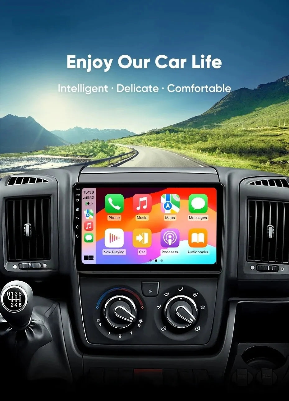 Android 16 For Fiat Ducato Peugeot Boxer Citroen Jumper 2006-2022 2K QLED Android Car Radio Multimedia stereo Player GPS CarPlay
