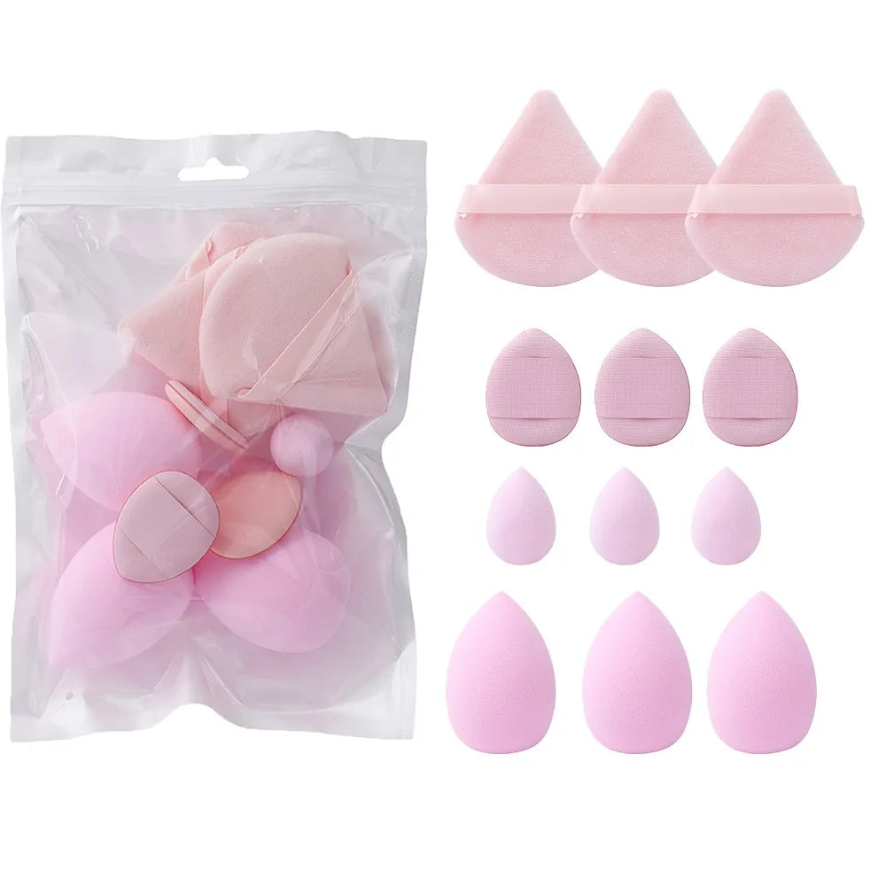 12Pcs Soft All-Purpose Makeup Sponge Set 4Types Beauty Tools Cosmetic Puff Dry Wet Dual Use Foundation Sponges Powder Puff