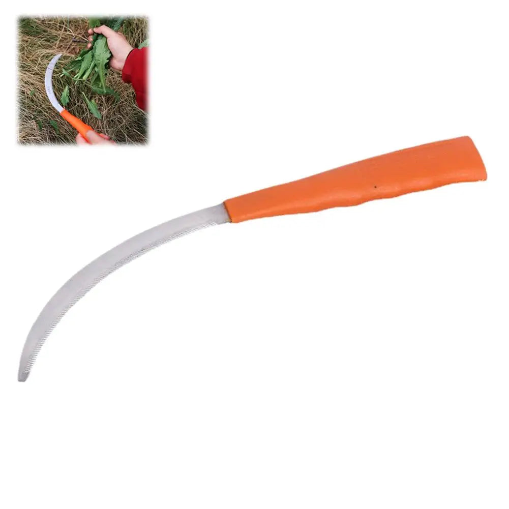 Weeding Sickle With Wooden Handle Stainless Steel Sickle Scythe Farming Tool Kit With Teeth For Weed Removal Lawn Patio Terrace