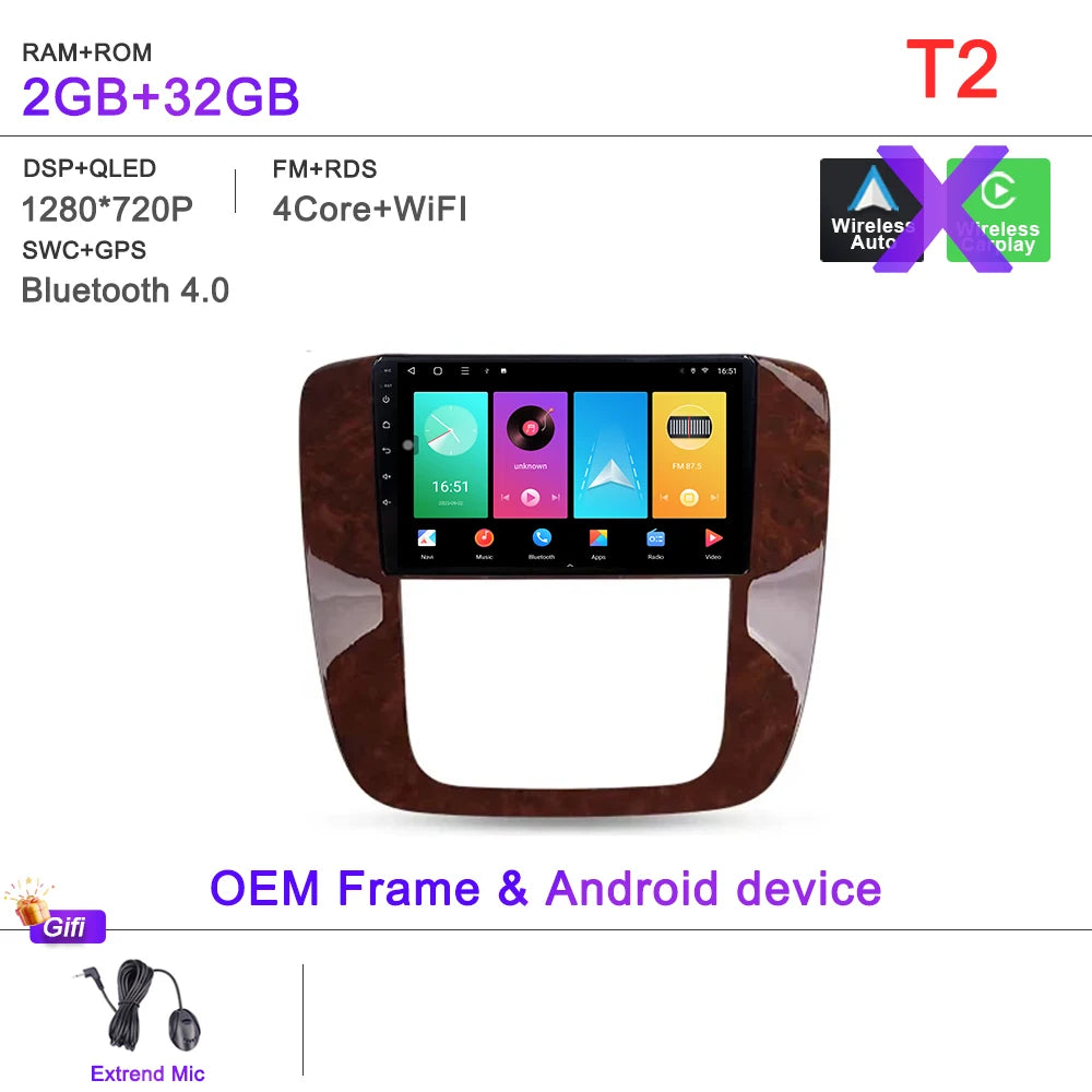 Android 16 For GMC Yukon 3 GMT 900 2006-2014 For Chevrolet Tahoe 3 GMT900 2006-2014 Silverado 2 GMT901 2007-2013 Radio Car GPS