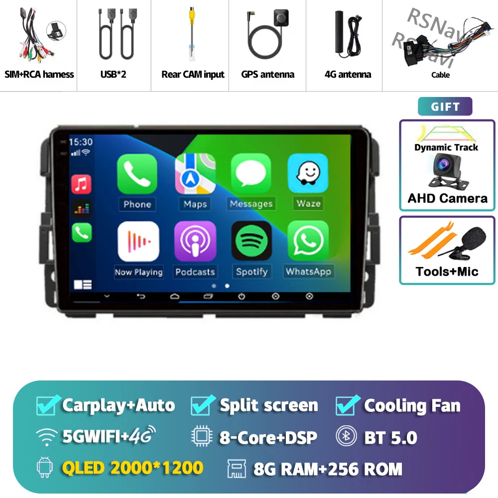 Android 16 Carplay Car Radio For Chevrolet Silverado Impala GMC Yukon Acadia Sierra Navigation GPS Multimedia Player stereo wifi