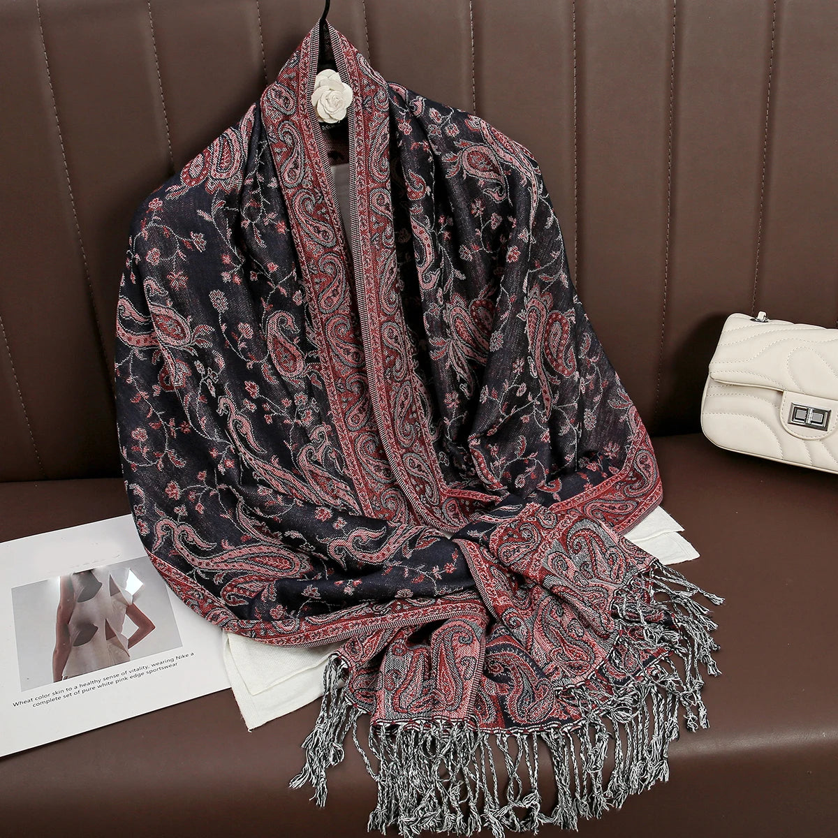 Women's Printed Pashmina Shawl, Soft Winter Scarf