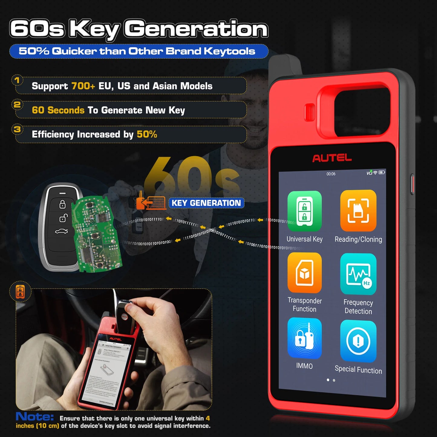 Autel MaxiIM KM100 KM100X Key Programming Tool Lifetime Free IMMO Immobilizer Key FOB Programmer OBD IMMO Key Learning PK IM508