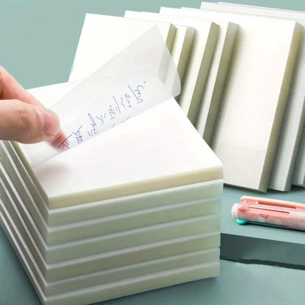 50 Sheets Transparent Sticky Note Pads Waterproof Self-Adhesive Memo Notepad School Office Supplies Stationery