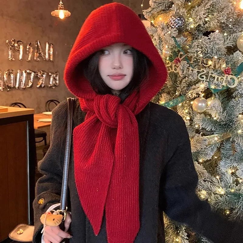 Women's Knit Balaclava Bonnet - Beanie & Scarf in One - photo 9