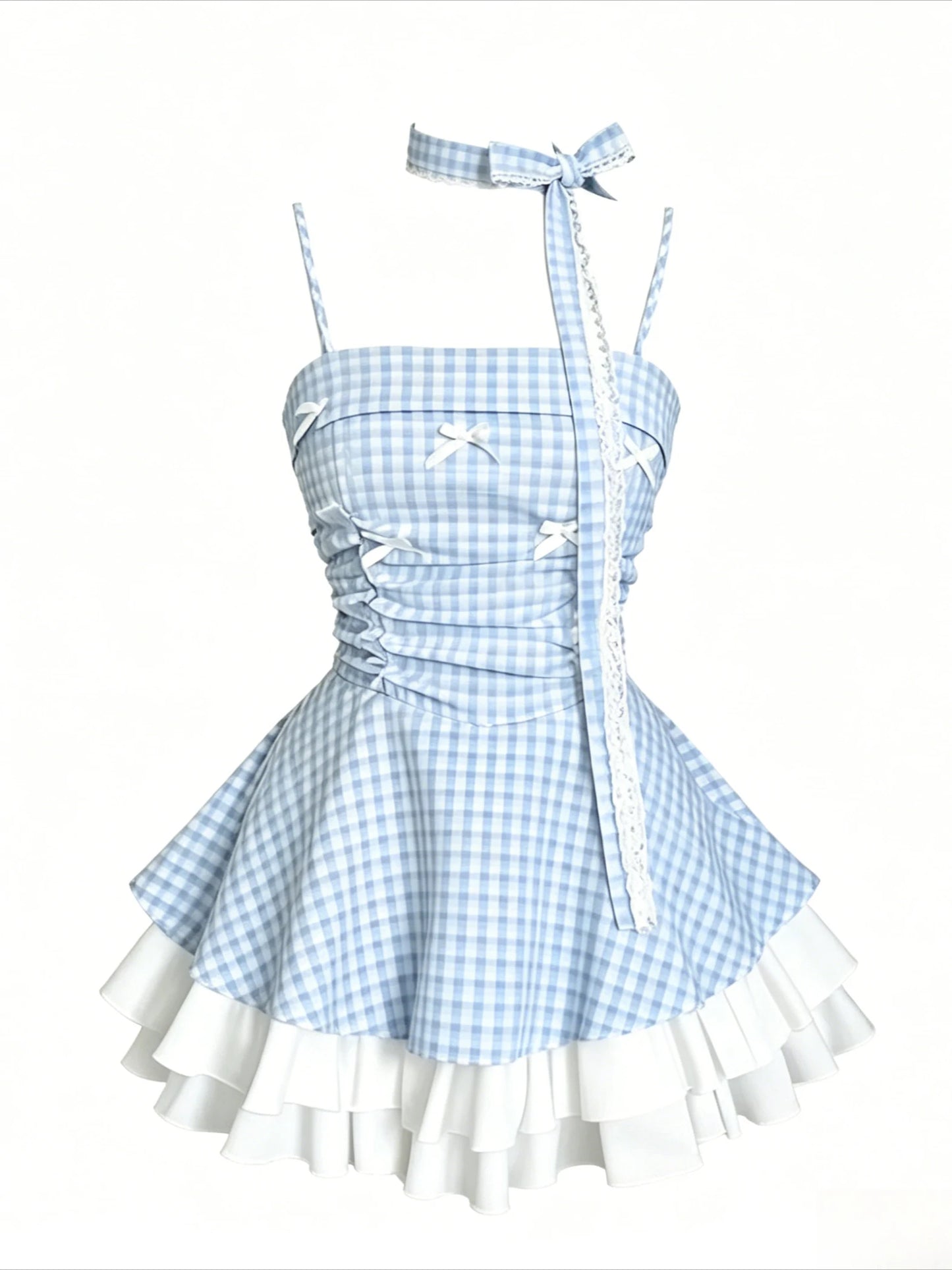 American Retro Two Piece Sets Women Gray Short Sleeve Henley Tops + Layered Ruffle Mini Skirts Harajuku Summer Lace Trim Outfits
