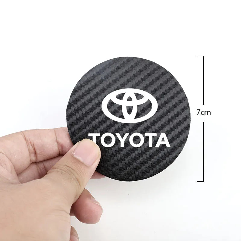 2Pcs Leather Coaster Anti-noise Water Cup Pad Cushion For Toyota TRD Gazoo Racing Corolla Yaris Chr Auris Rav4