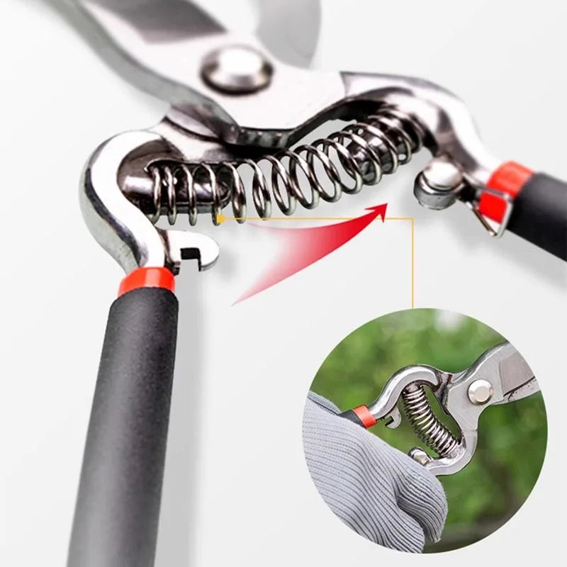 Garden Pruning Shears — High Carbon Steel Bypass Secateurs