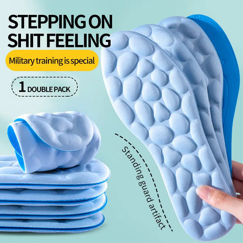 4D Cloud Sports Insoles – Shock Absorbing, Breathable PU Shoe Inserts