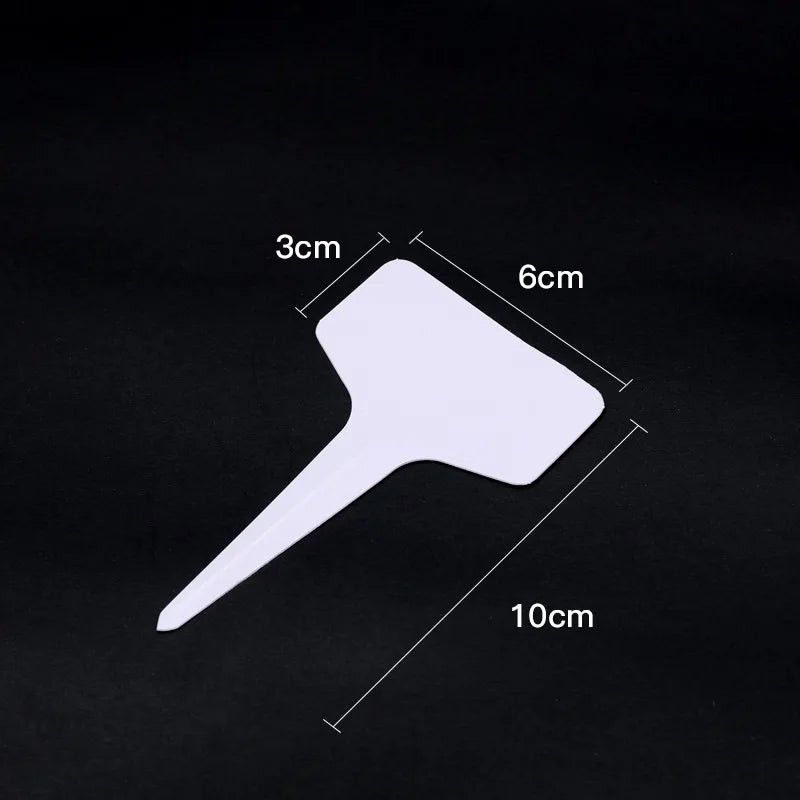 100-Pack T-Shaped Garden Plant Labels – Waterproof Plastic Markers for Indoor & Outdoor Gardens