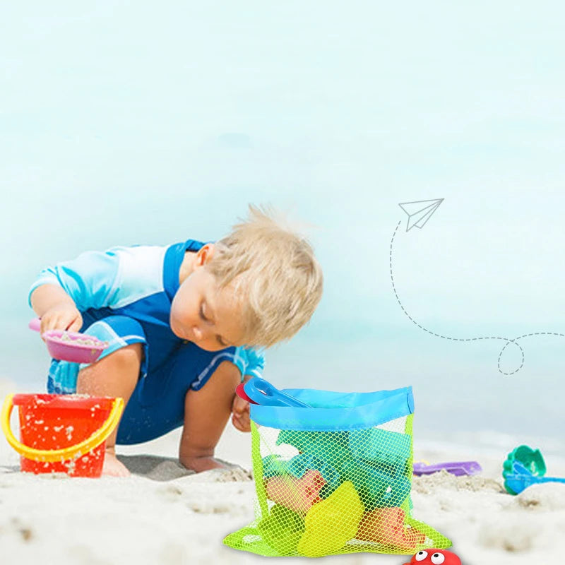 Ultralight Outdoor Mesh Beach Bag For Kids Children Beach Shells Toys Clothes Pocket Toy Storage Organiser Foldable Portable Bag