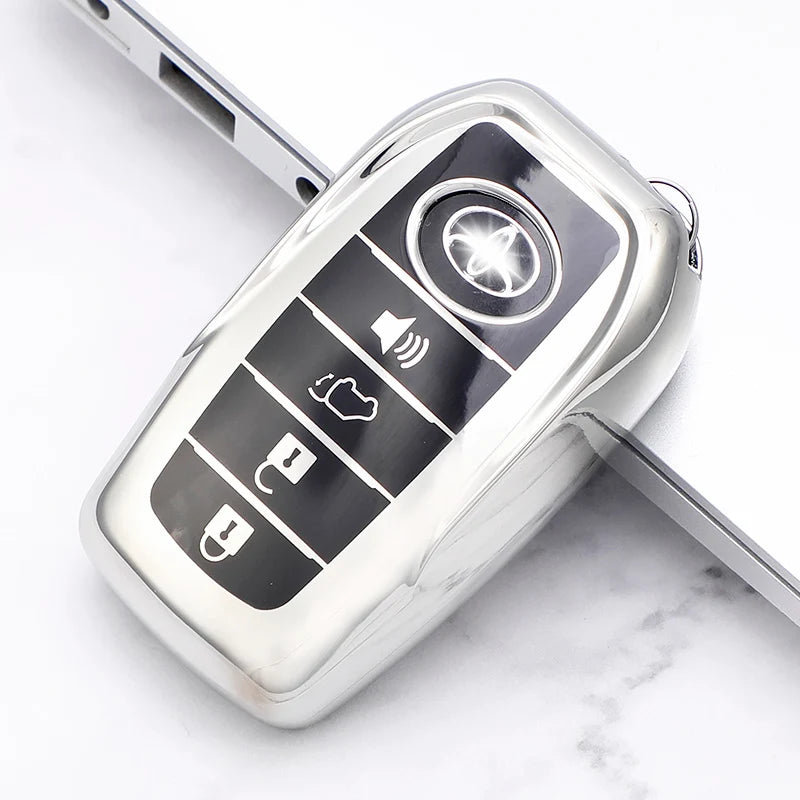 TPU Car Smart 3/4 Button Key Cover Case Bag Shell Holder for Toyota Avalon CHR C-HR Camry Corolla Prius Prado RAV4 Protector