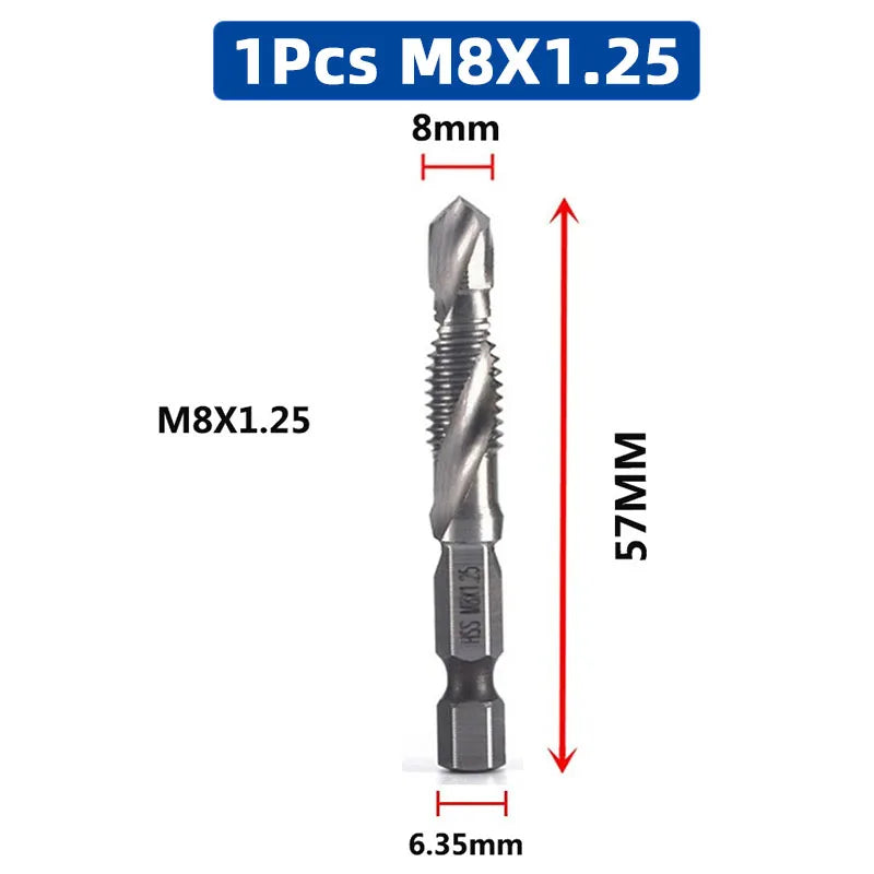MMAlto HSS Titanium-Coated Metric Tap Set – M3 M4 M5 M6 M8 M10 | Screw Thread Machine Compound Tap | Individual & 6-Piece Sets