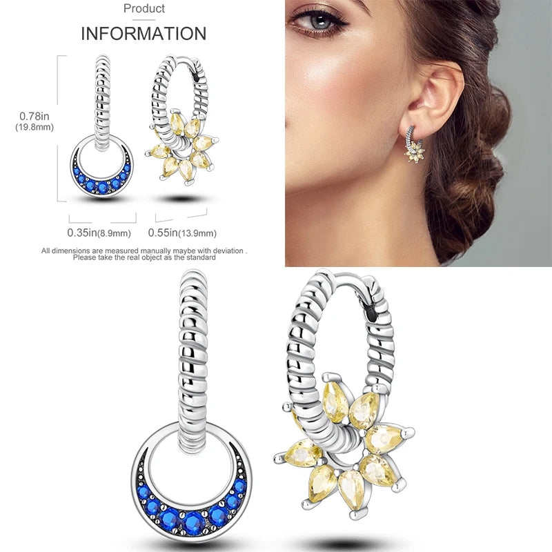 Sparkling Gold Woman Hoop Earrings 925 Sterling Silver Butterfly Colored Zirconium Earrings for Women Jewelry Anniversary Gift