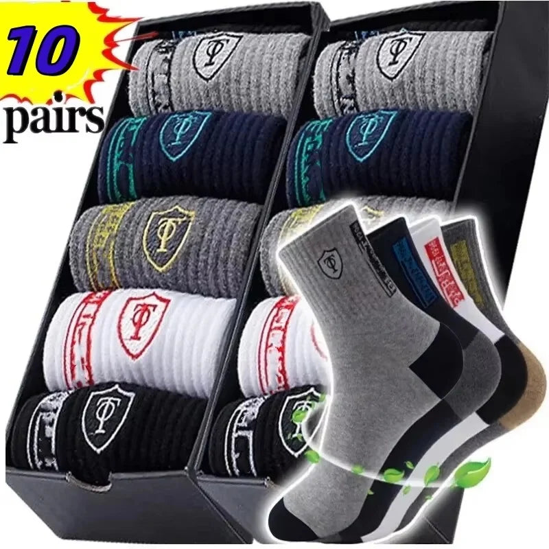 Men's Cotton Blend Crew Socks, 5 or 10 Pairs