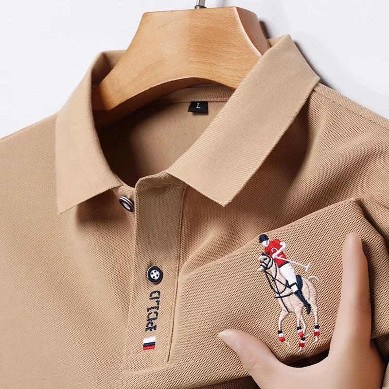 Men's Embroidered Polo - Short Sleeve, Casual Summer Comfort Top