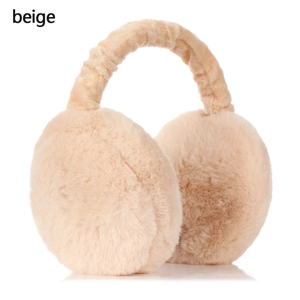 Fashion Autumn Winter Earmuffs Women Men Ear Warmer Plush Solid Color Adjustable Foldable Ear Muffs Earflap Earmuffs