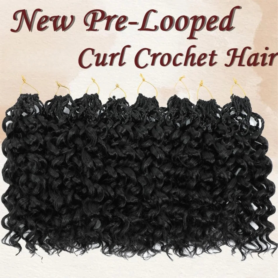 Curly Crochet Human Hair Bundles 5 Packs Brazilian Curly Weave Deep Wave Pre-Separated Virgin Feather Hair Extensions For Women