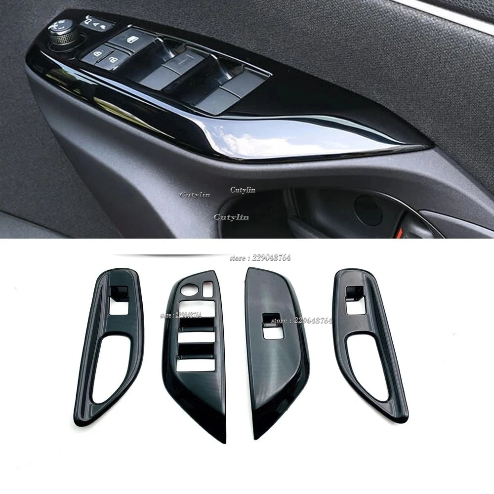 For Toyota Yaris Cross 2020 2021 2022 2023 ABS Black Car Accessories Window Switch Decoration Steering Wheel Frame Cover Trim