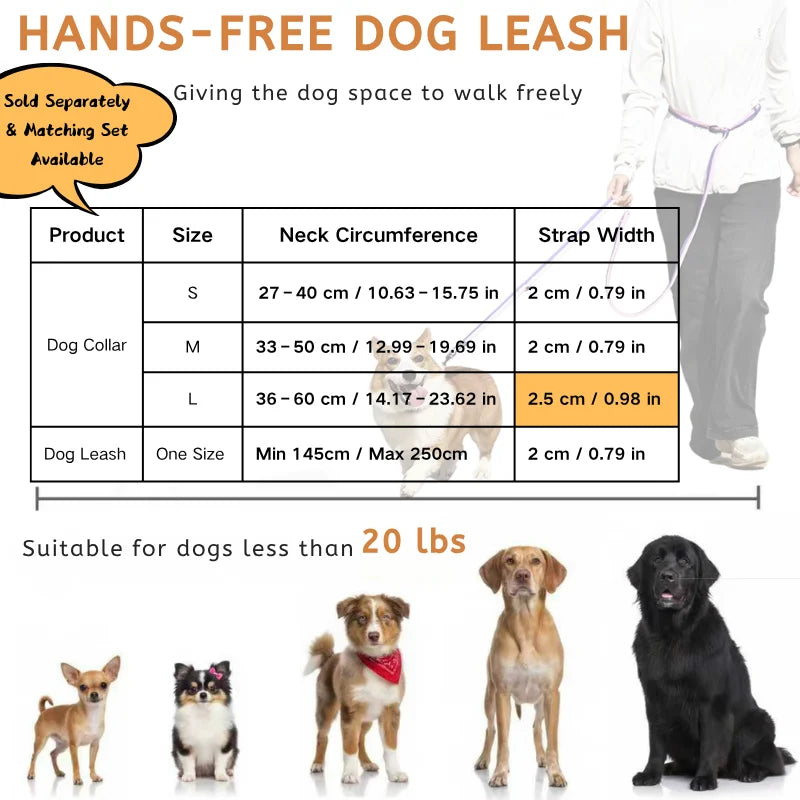 Hands-Free Dog Leash & Collar Set - Reflective Lead for Small Dogs - photo 6
