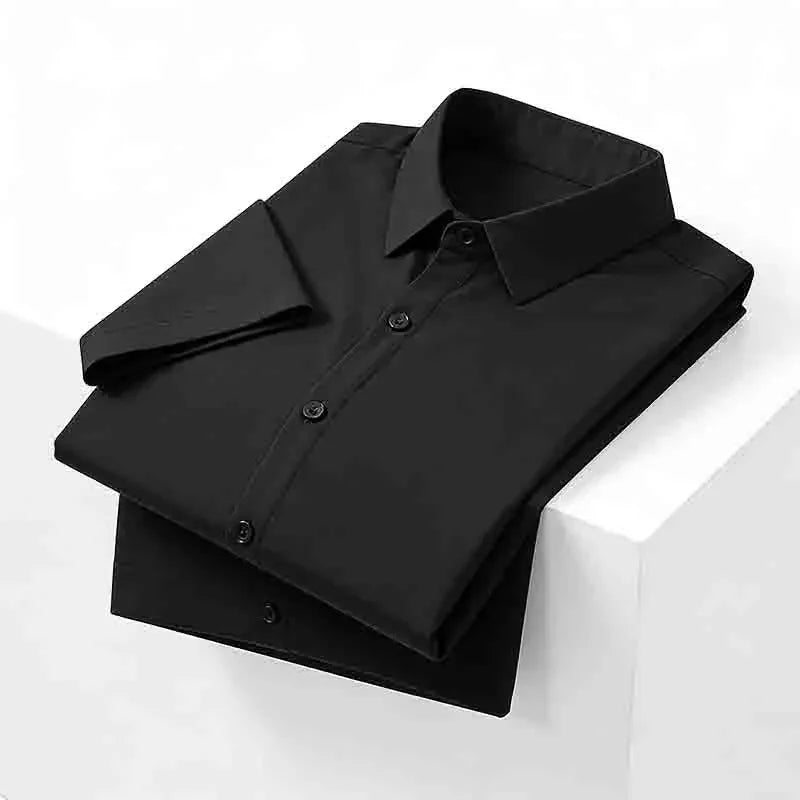 Men's Wedding Dress Shirt - Slim Fit, Formal Short-Sleeve Button-Down