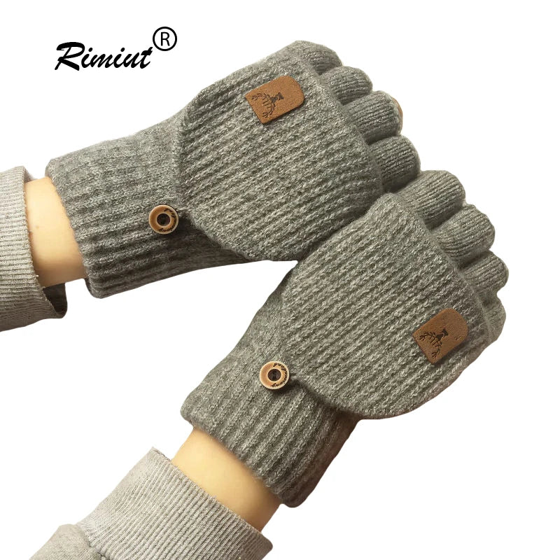 Knit Fingerless Touchscreen Gloves, Unisex