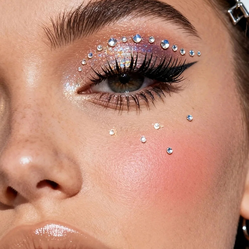 2mm Facial Gem Hair Gem Sticker Eyebrow Gem Sticker Diamond Sticker Concert Look Face Gems