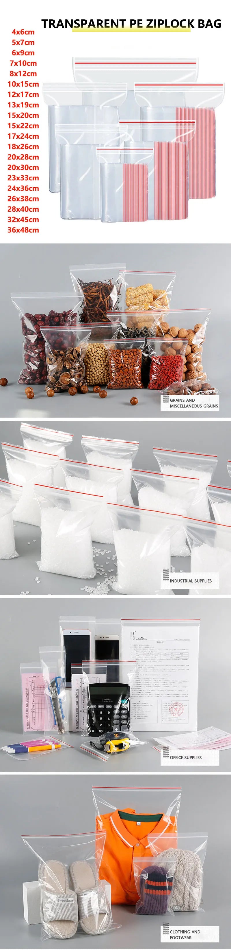 Small Reclosable Zip Lock Plastic Bags – Clear Resealable Storage for Food, Jewelry & Small Parts | Multiple Sizes