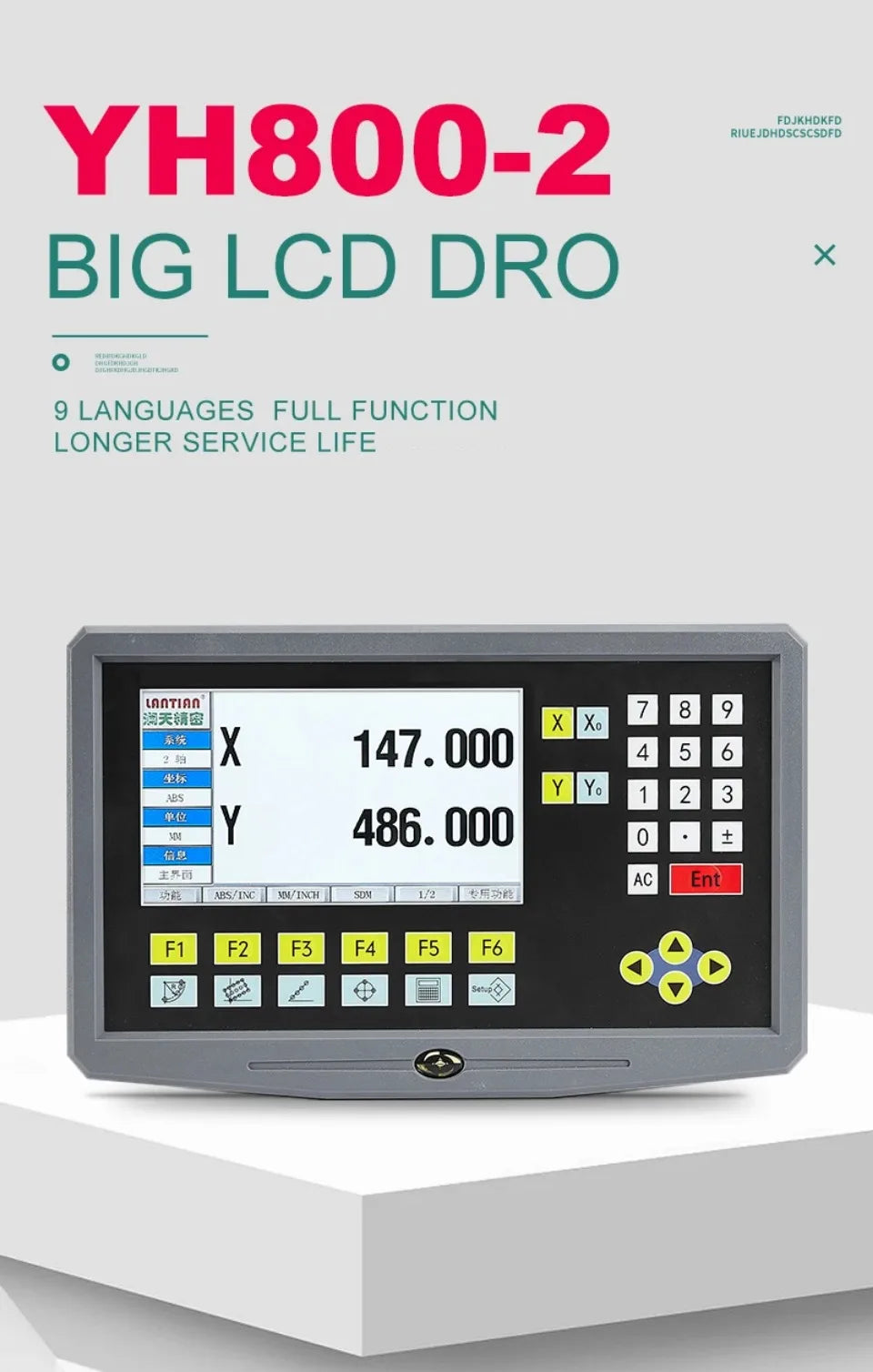 LCD DRO  Display YH800-2 2 Axis  19 language AC90-260V Displacement sensor  50-1000mm Linear Scale Encoder Grating Ruler