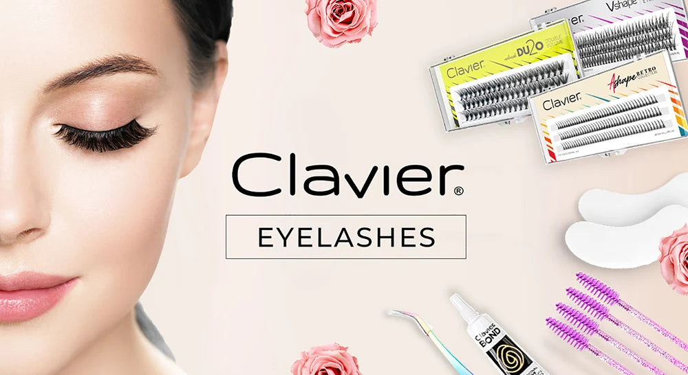 Clavier V-Shape Silk Cluster Lashes – Professional Individual Eyelash Extensions | Natural C-Curl DIY