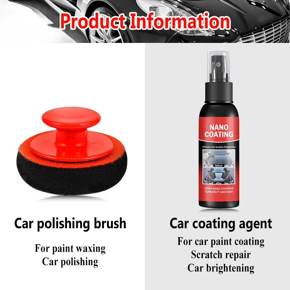 Car Nano Ceramic Coating Kit - Universal Professional Car Beauty, High Gloss Car Paint Repair Protection, Long-Lasting Gloss