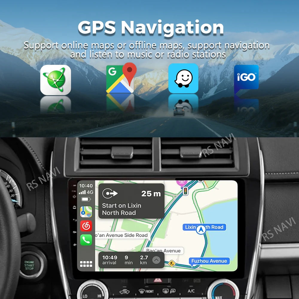 Android 16 For Toyota Camry US 2012 - 2014 2K QLED Android Car Radio Multimedia Video Player GPS Stereo CarPlay 4G Head Unit