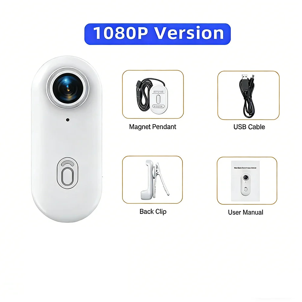 4K Wearable Collar Camera — Magnetic Mini WiFi Body Cam for Vlogs & Pets